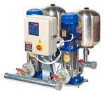 with 2 stainless steel vertical multistage electric pumps for water for human consumption