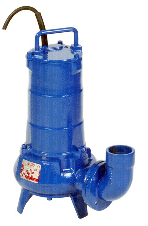 Sewage Wastewater Submersible Pumps, single-channel closed impeller heavy duty cast iron, non-clogging, DN50