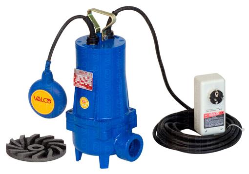 Sewage Vortex Impeller Submersible Pumps made in cast-iron, version with float switch and control box