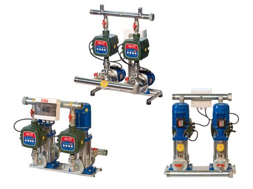 Awssjn-2vh -with 2 pumps controlled by 2 V-Drive variable speed inverters. Special execution for water for human consumption per EU directive 98/83/CE