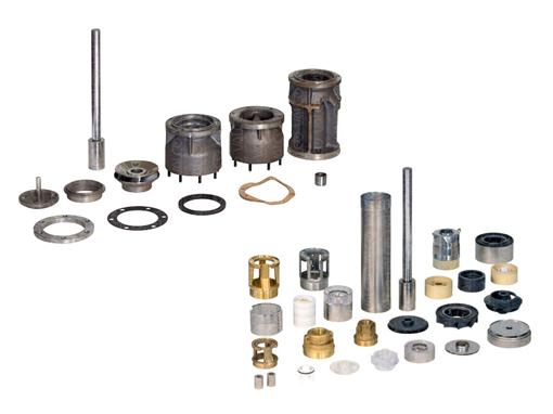 Pump Components for Submersible Borehole Electric Pumps from 3 to 24-inch wells