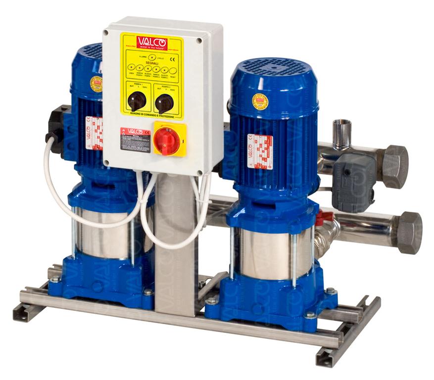 with 2 vertical multistage electric pumps