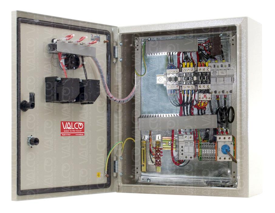 thermal protection for one three phase borehole pump - SD - star-delta starting -inside view