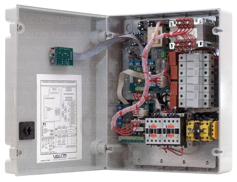 ammetric protection for one three phase borehole pump against dry running, direct start - inside view